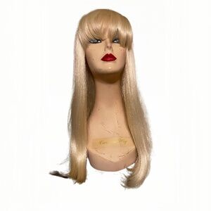 Synthetic wig long blonde